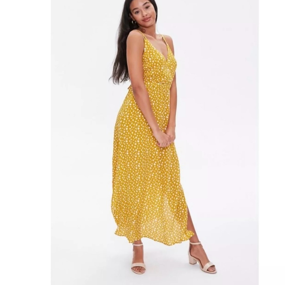 Yellow Polka Dot Maxi Dress